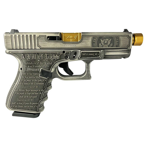 Glock 19 Gen 3 Custom “Trump 2024″ 9mm, 4.6” Gold Barrel, 15rd