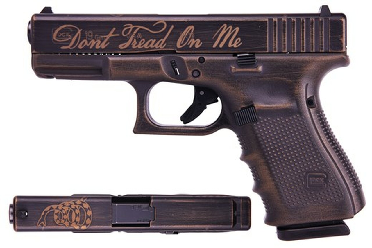Glock 19 Gen 4 Don’t Tread On Me Special Edition 9mm 4″ Barrel Cerakote 3- 15rd Mags