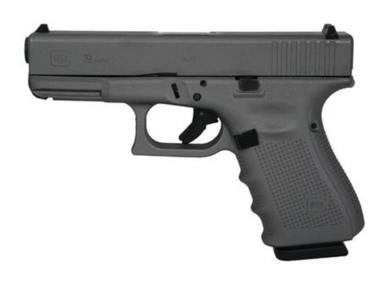 Glock 19 Gen4, 9mm, 15rd, Hot Gray Cerakote Finish, US Made 15 Rd Mag