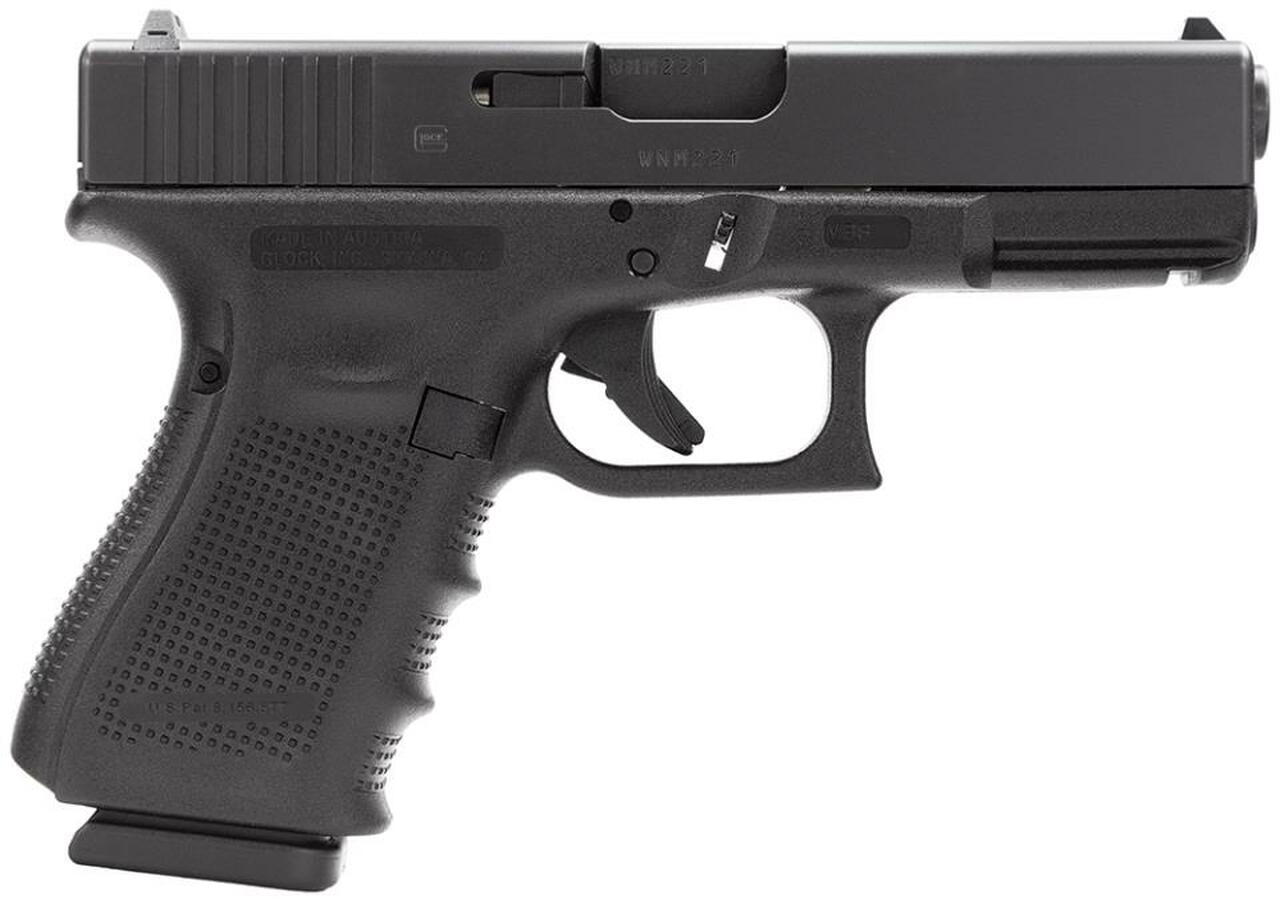 Glock 19 Gen4 9mm, 4.01″, Fixed Sights, Modular Backstrap, Black,, rd, 15 rd