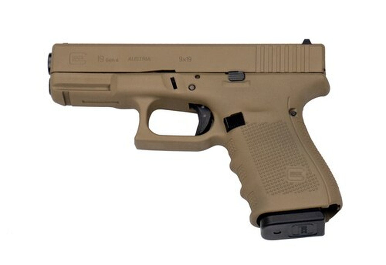 Glock 19 Gen4, 9mm, 4.02″ Barrel, 15rd, Flat Dark Earth