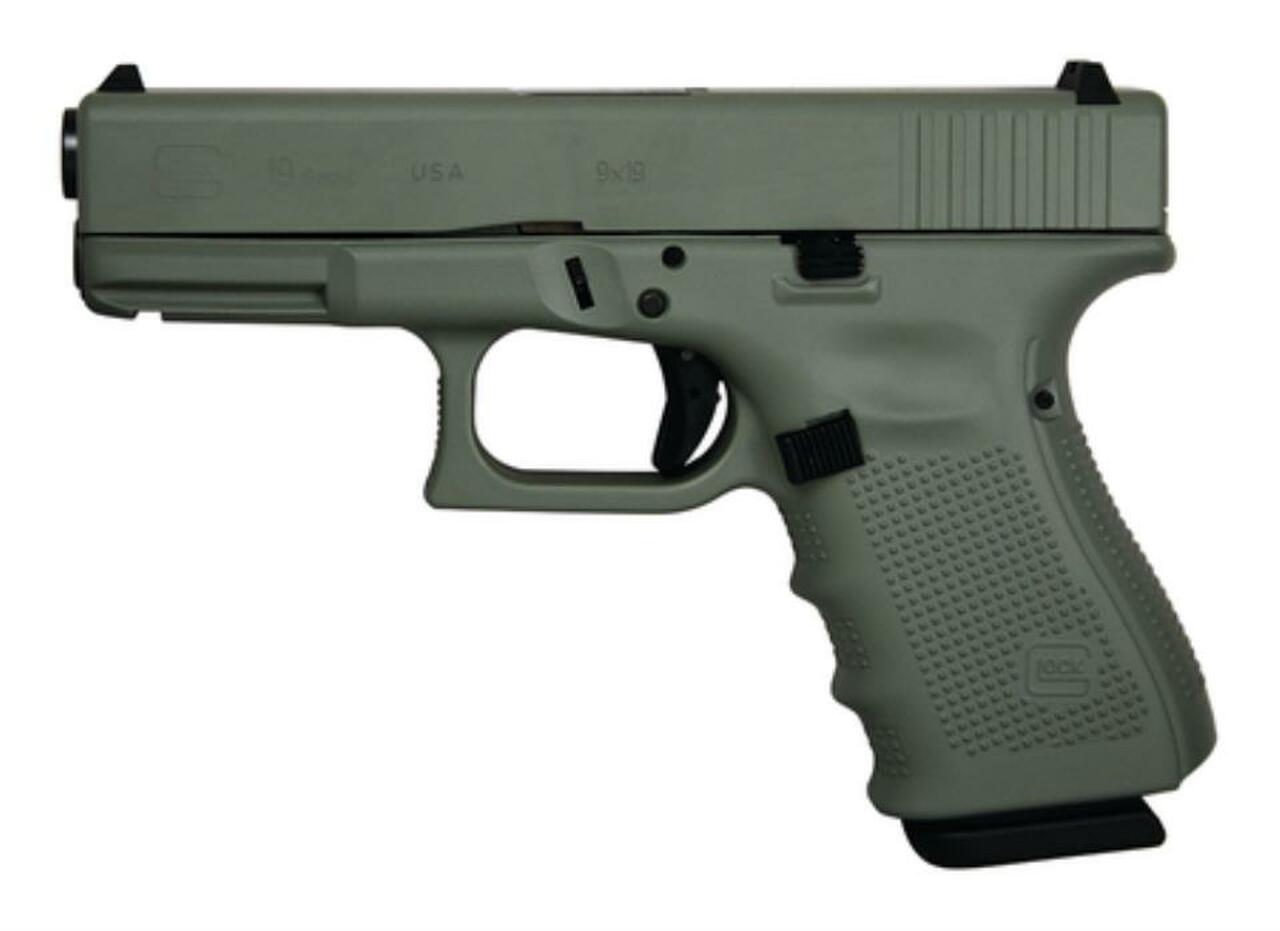 Glock 19 Gen4 9mm 4″ Barrel Cerakote Elite Jungle Finish, USA, 15rd Mag