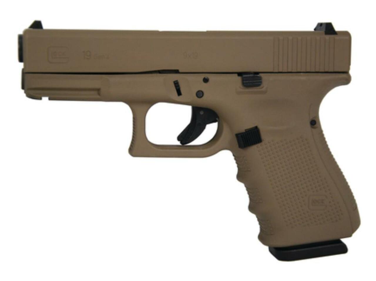 Glock 19 Gen4 9mm 4″ Barrel Hot Cerakote Magpul Dark Earth Made in USA 15 Rd Mag