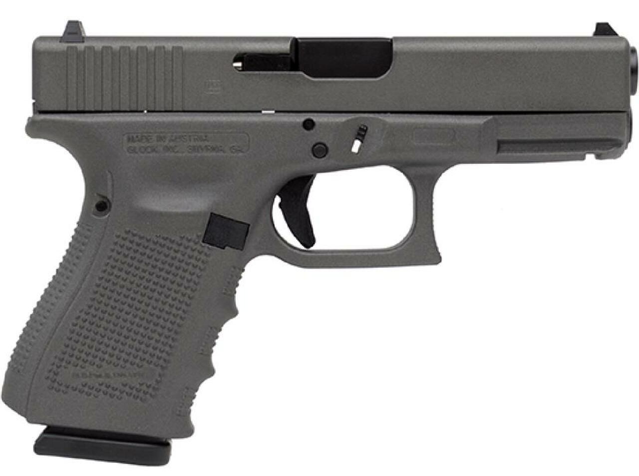 Glock 19 Gen4 9mm, 4″ Barrel, Tungsten Gray Cerakote, 15rd Mag