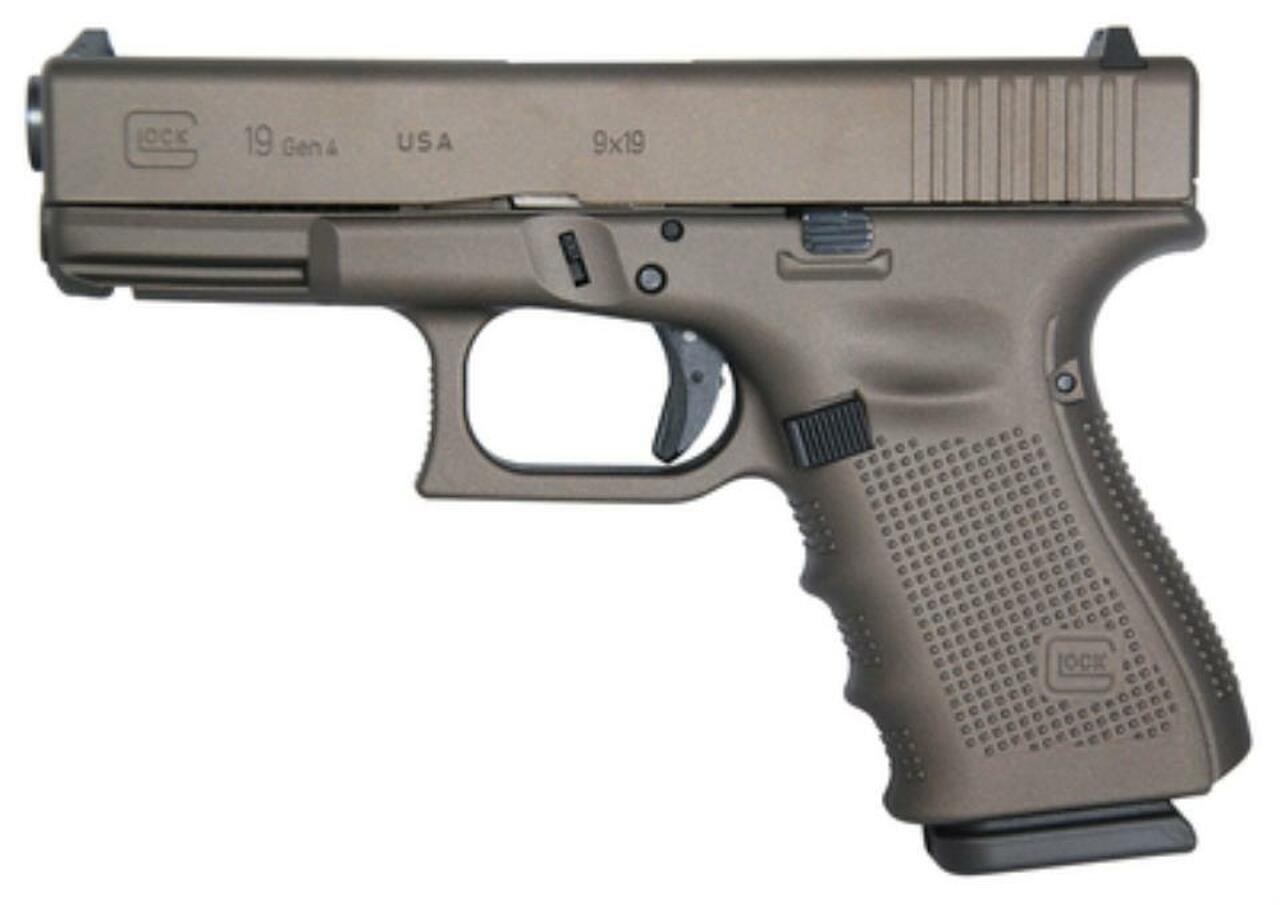 Glock 19 Gen4 Tactical Bronze Cerakote 9mm 4″ Barrel USA Made 15rd Mag