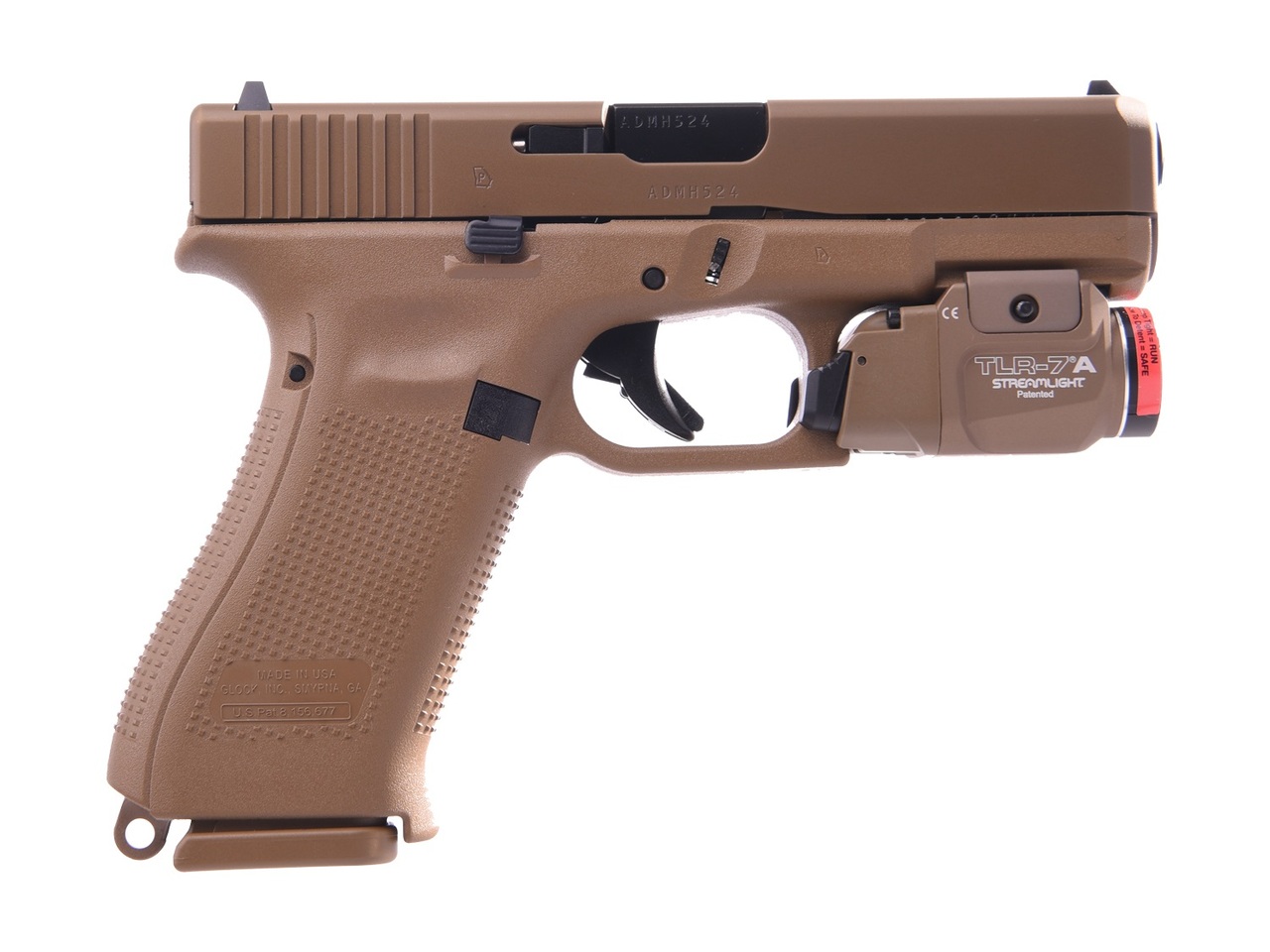 Glock, 19X, Striker Fired, Compact, 9mm, 4.02″ Marksman Barrel, Polymer Frame, Coyote Finish, 3 Magazines, 2-19Rd & 1-17Rd, Lanyard Loop, Ambidextrous Slide Stop Lever, No Finger Grooves, Includes Streamlight TLR-7, 500 Lumen Light