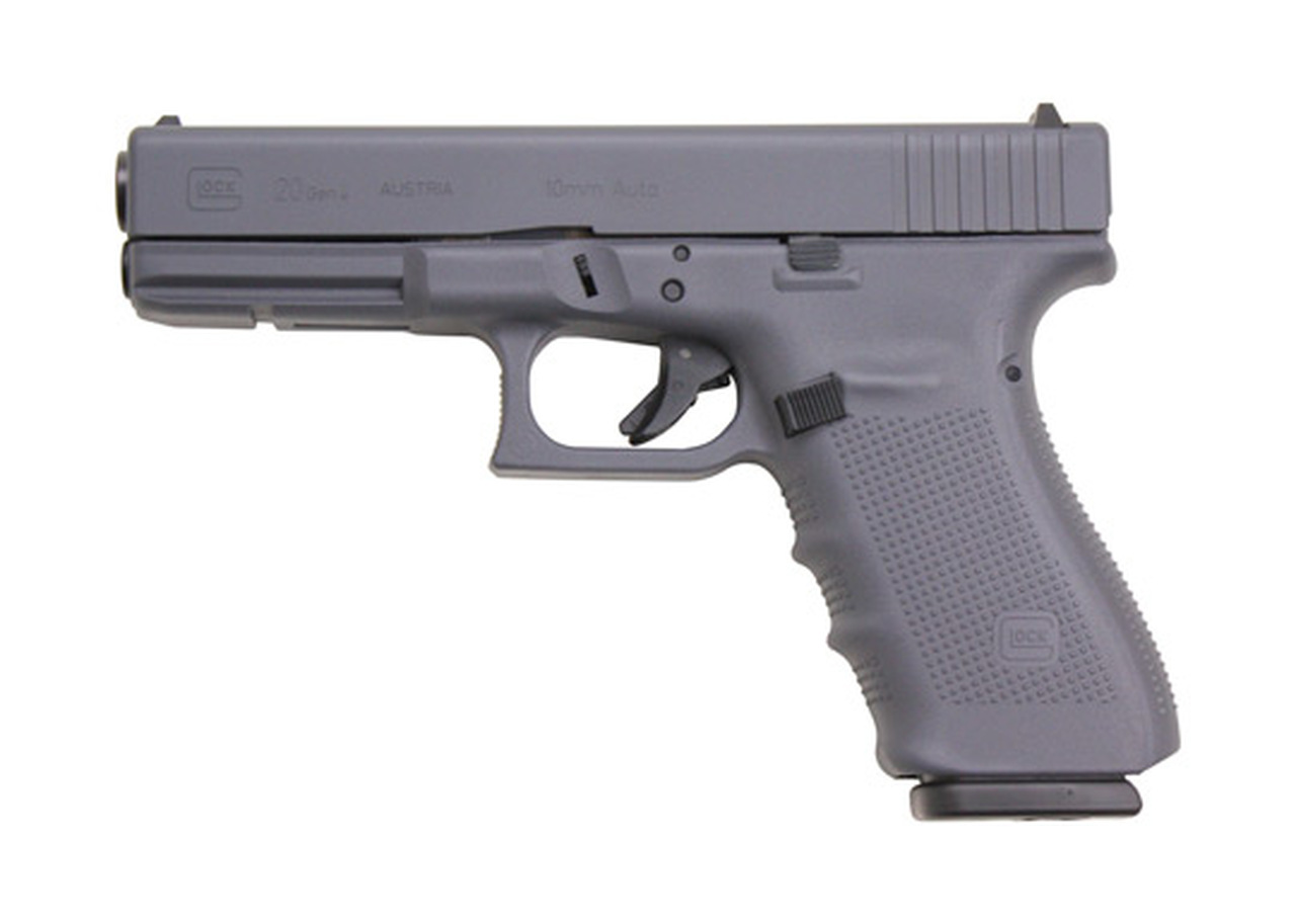 Glock 20 Gen4, 10mm, 4.6″, FS, 15+1, Full Gray Frame & Slide