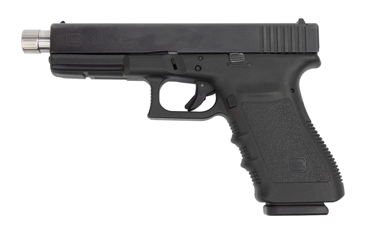 Glock 21 Gen3 Used .45 ACP, 4.6″ Threaded Barrel, Fixed Sights, Black, 13rd
