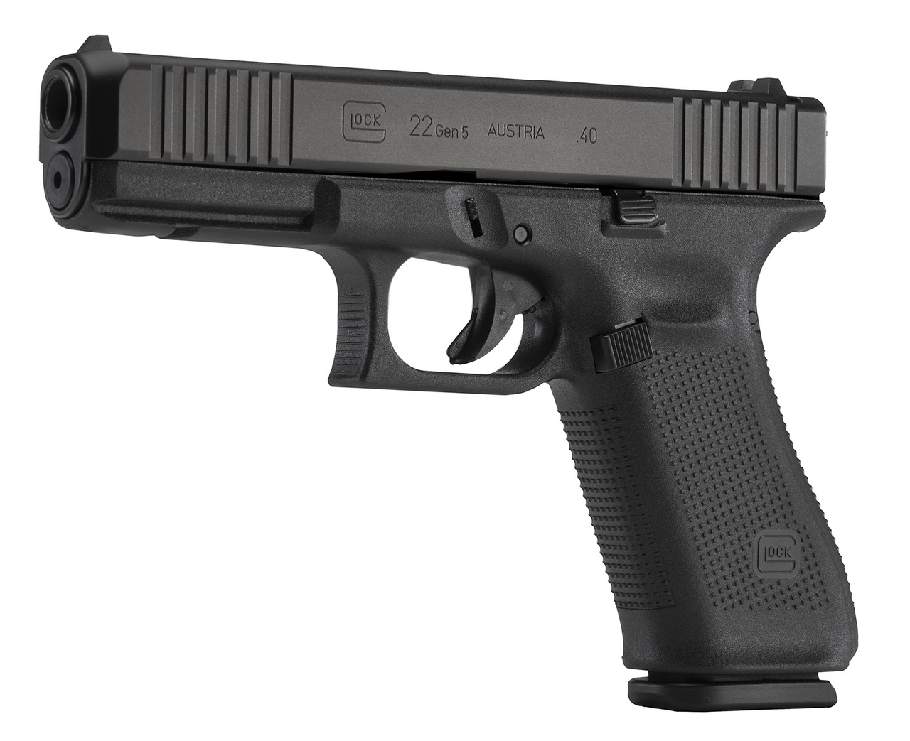 Glock 22 Gen5 .40 S&W, 4.49″ GMB, Fixed Sights, Flared Magwell, Black, 10rd