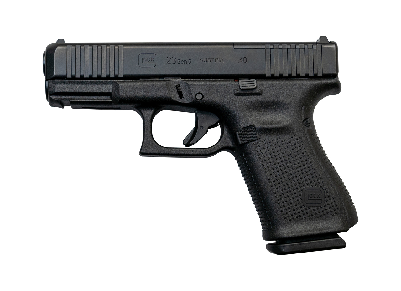 Glock 23 Gen5 MOS AUS .40 S&W, 4″ Barrel, Fixed Sights, Black, 13rd