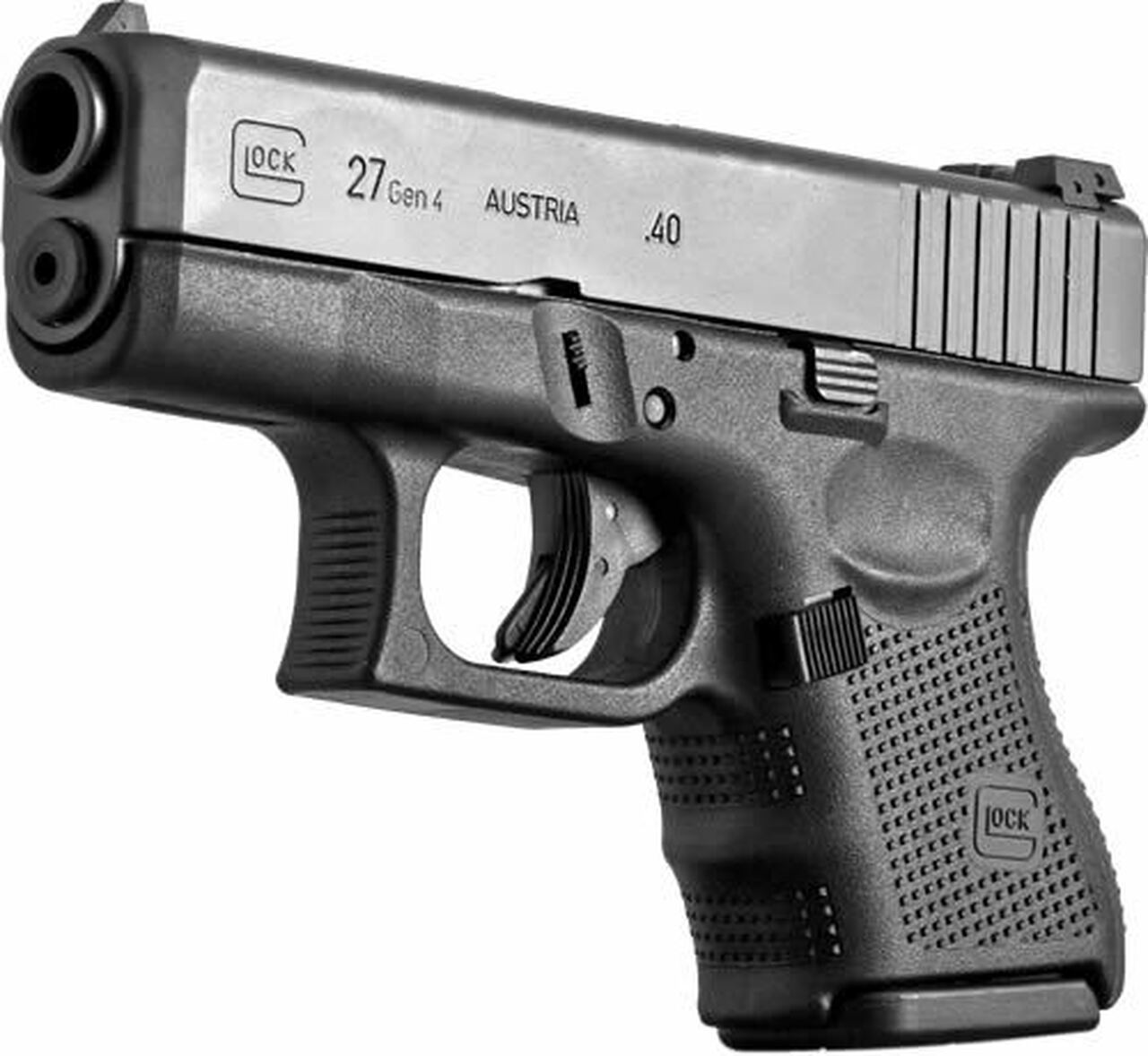 Glock, 27 Gen 4, Safe Action, Sub-Compact, 40 S&W, 3.46″ Barrel, Polymer Frame, Matte Finish, Fixed Sights, 9Rd, 3 Magazines