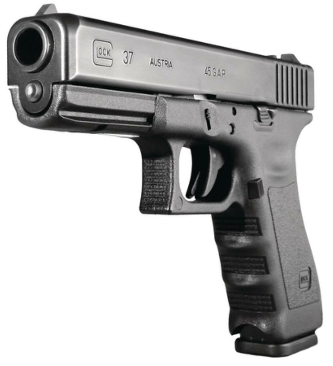 Glock 37 .45 GAP 4.6″ Barrel Black Finish Fixed Sights Refurbished 8rd Mag