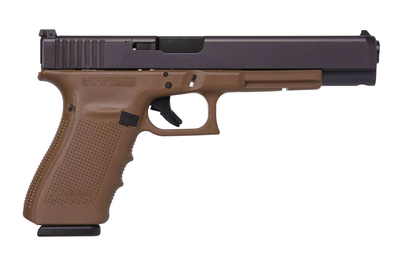 Glock 40 Gen4 MOS, 10mm, 6″ Barrel, Dark Earth, Optic Ready, 3x 15rd Mags