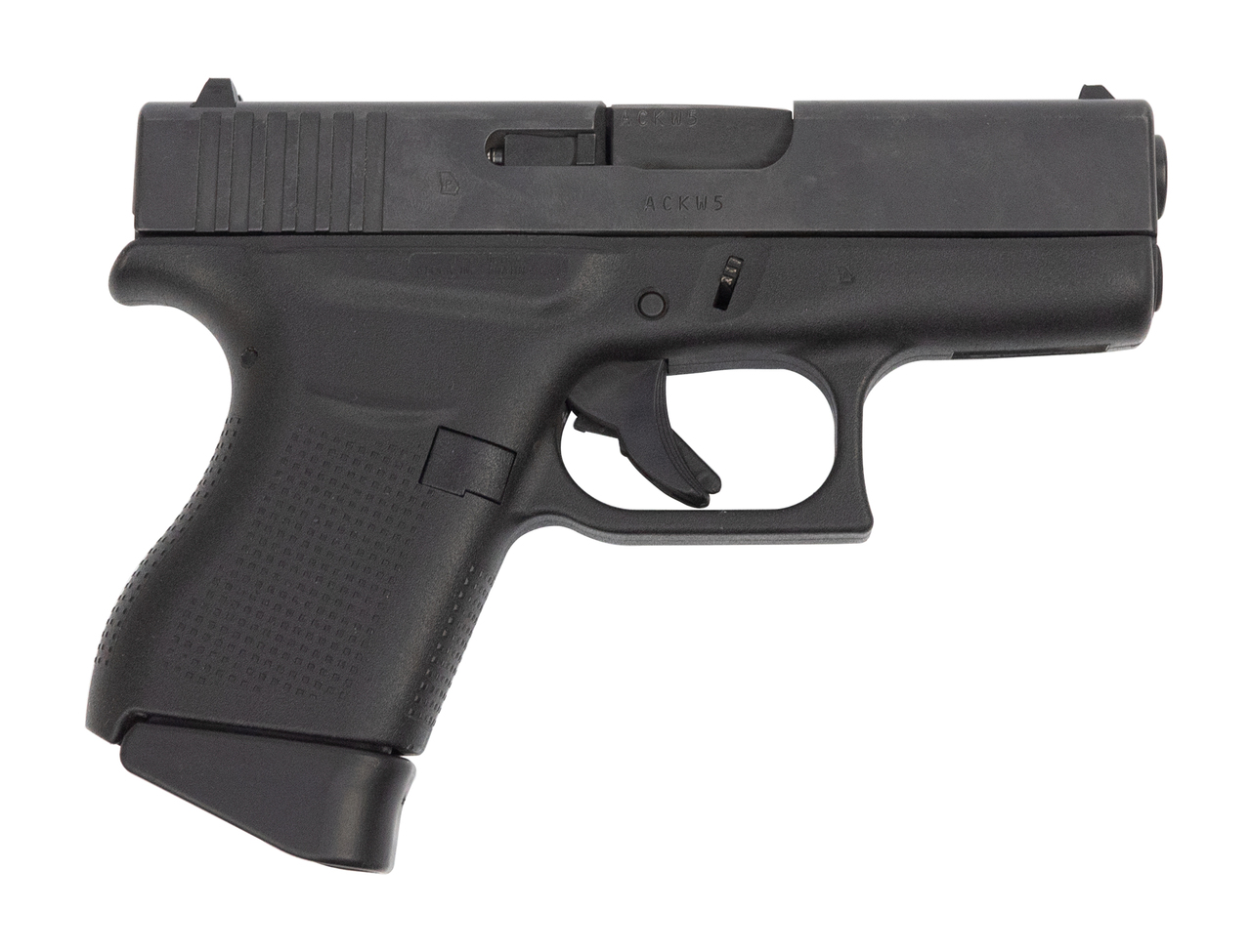 Glock 43 USA Used 9mm, 3.39″ Barrel, Contrst Sights, Black, 6rd
