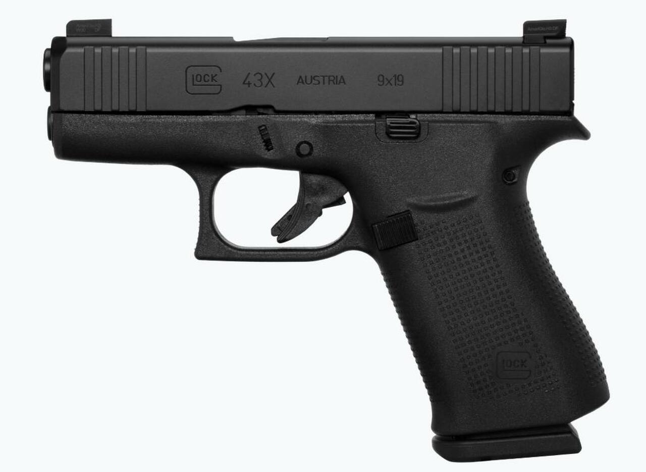Glock 43X 9mm, 3.41″ Barrel, Glock Night Sights, Black, 2x 10rd