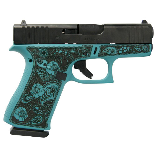 Glock 43x Custom “Tiffany & Paisley” 9mm Luger, 3.41″ Barrel, 10rd