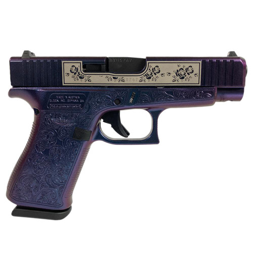 Glock 48 Gen 5 “Glock & Roses” 9mm, 4.17″ Barrel, Mongoose Purple, 10rd