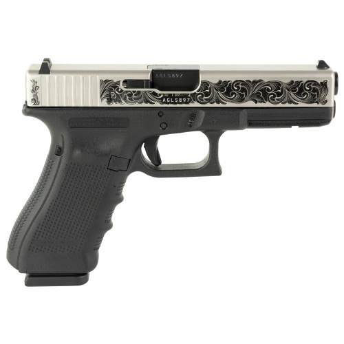 Glock G17 Gen 4 TALO Exclusive 9mm, 4.49″ Barrel, Black Frame, Engraved Stainless Slide, 17rd