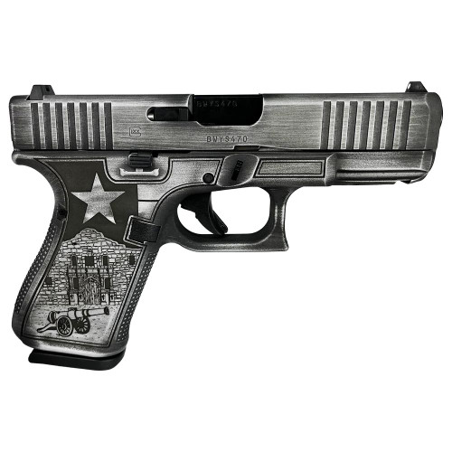 Glock G19 G5 Custom “Texas Silver” 9mm, 4.02″ Barrel, 15rd