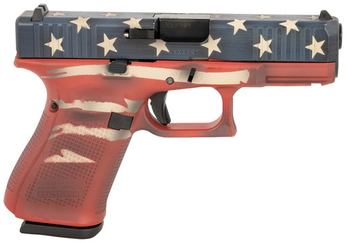 Glock G19 Gen 5 9mm, 4.02″ Barrel, American Flag Cerakote, 15rd