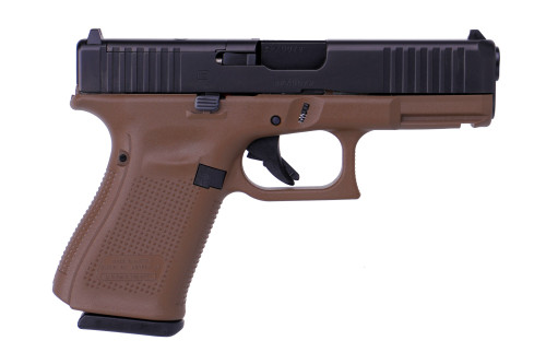 Glock G19 Gen 5 9mm, 4.02″ Barrel, Dark Earth Frame, Black Slide, MOS Cut, 15rd
