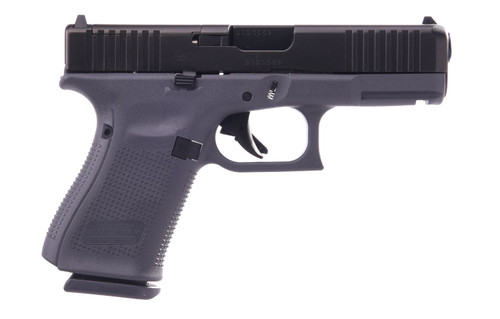 Glock G19 Gen 5 9mm, 4.02″ Barrel, Gray Frame, Black Slide, MOS Cut, 15rd