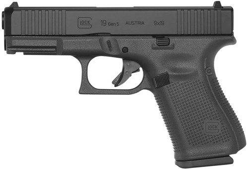 Glock G19 Gen 5 MOS 9mm, 4.02″ Barrel, Black, MOS Cut, 15rd