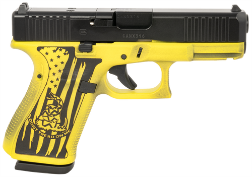 Glock G19 Gen 5 MOS 9mm, 4″ Barrel, Black Slide, Gasdon Flag Frame, 15rd