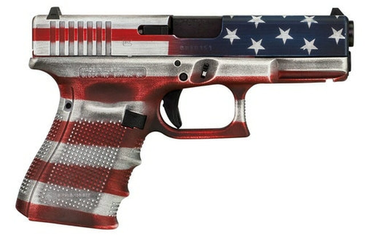 Glock G19 Gen4, 9mm, 4.02″ Barrel, 15rd, American Flag Cerakote