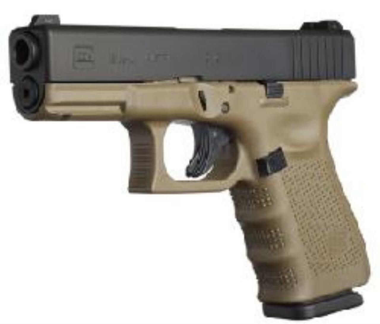 Glock G19 Gen4 9mm 4″ Barrel Olive Drab Frame Fixed Sights 15rd Mags Austrian Made