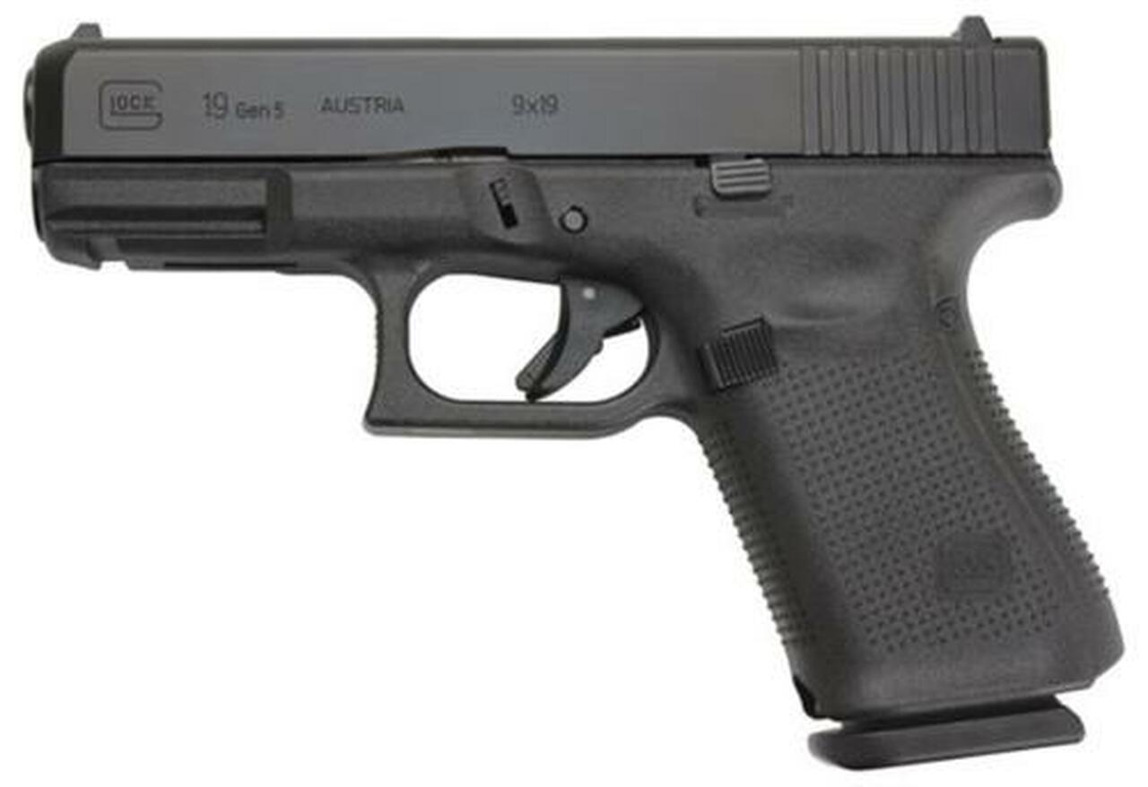 Glock G19 Gen5, 9mm, 4″ Barrel, Fixed Sights, Modular Backstrap, 15rd