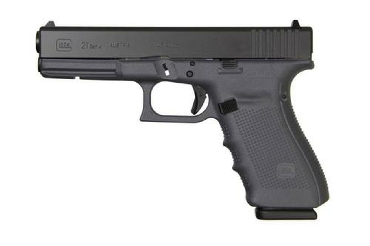 Glock G21 Gen4, 45 ACP, 13rd, 4.6″, Gray Frame, Black Slide