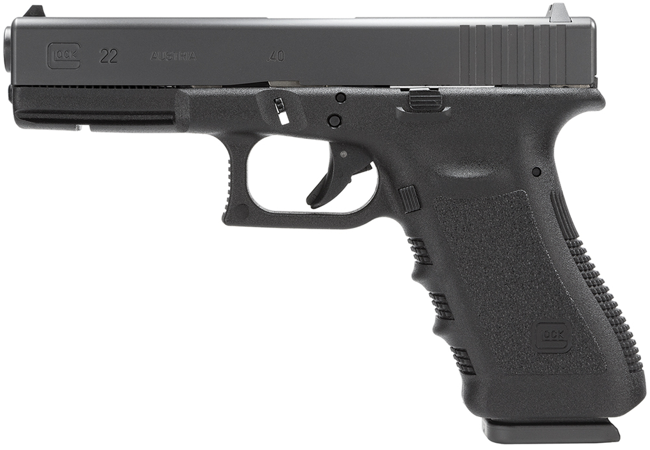 Glock G22 .40 S&W, 4.49″ Barrel, Fixed Sights, Black, 15rd