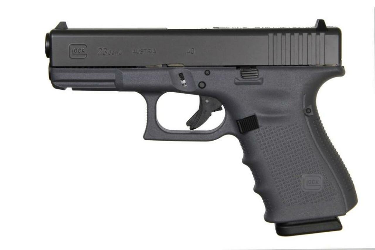 Glock G23 Gen4, .40 S&W, 4.0″,, , Gray Frame, FS, 10 rd