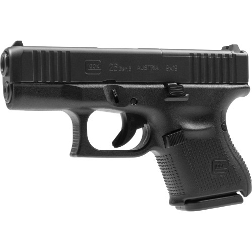 Glock G26 Gen 5 M.O.S. 9mm, 3.43″ Barrel, Black, Fixed Sights, 10rd