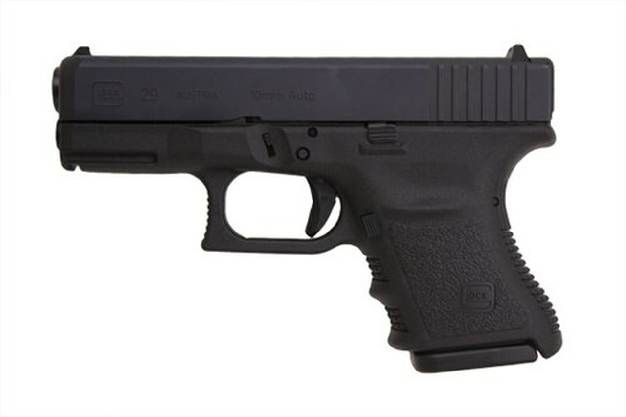 Glock G29SF Standard 10mm 3.78″ Barrel, Fixed Sights Poly Grip/Frame Black, 10rd