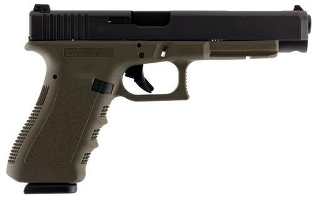 Glock G34 G3 9mm, 5.31″, 17rd, OD Green Frame, Black Slide