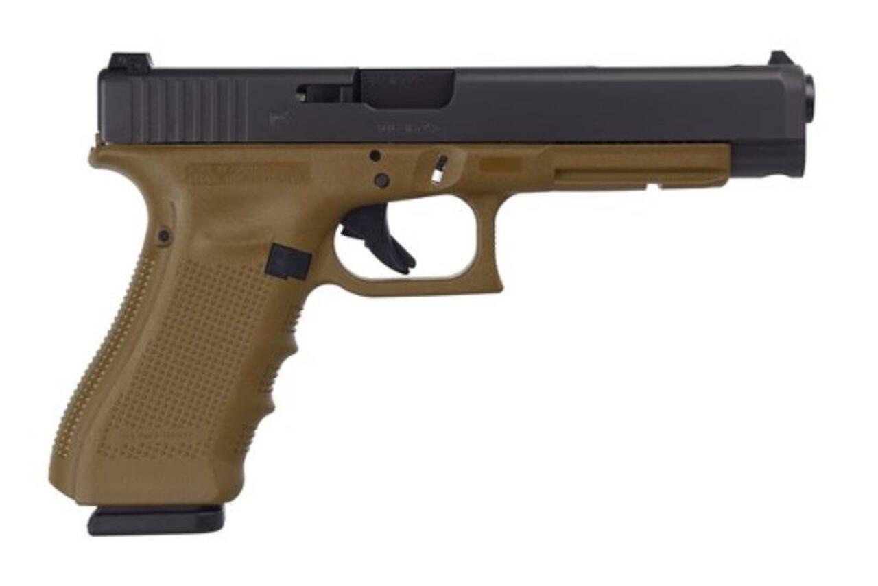 Glock G34 G4, 9mm, 5.3″, 10rd, Flat Dark Earth Frame, Black Slide