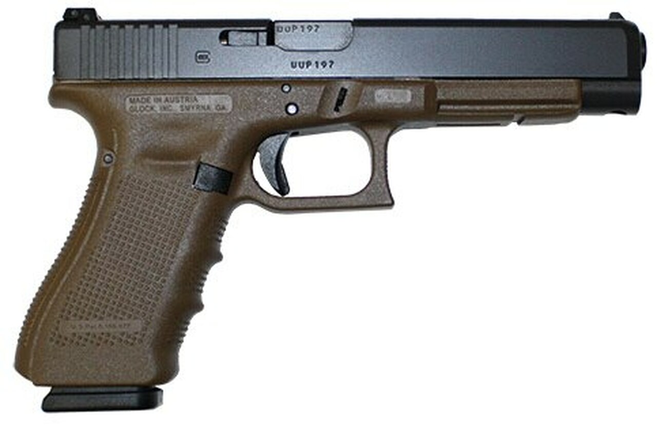 Glock G34 G4 Flat Dark Earth 9MM, 5.3″ AS, 17 rd