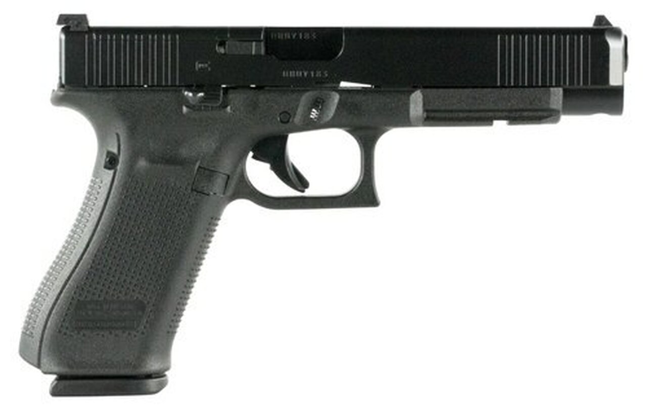 Glock G34 Gen 5 MOS, 9mm, 5.31″ Barrel, 10rd, Black nDLC Slide, Black Frame