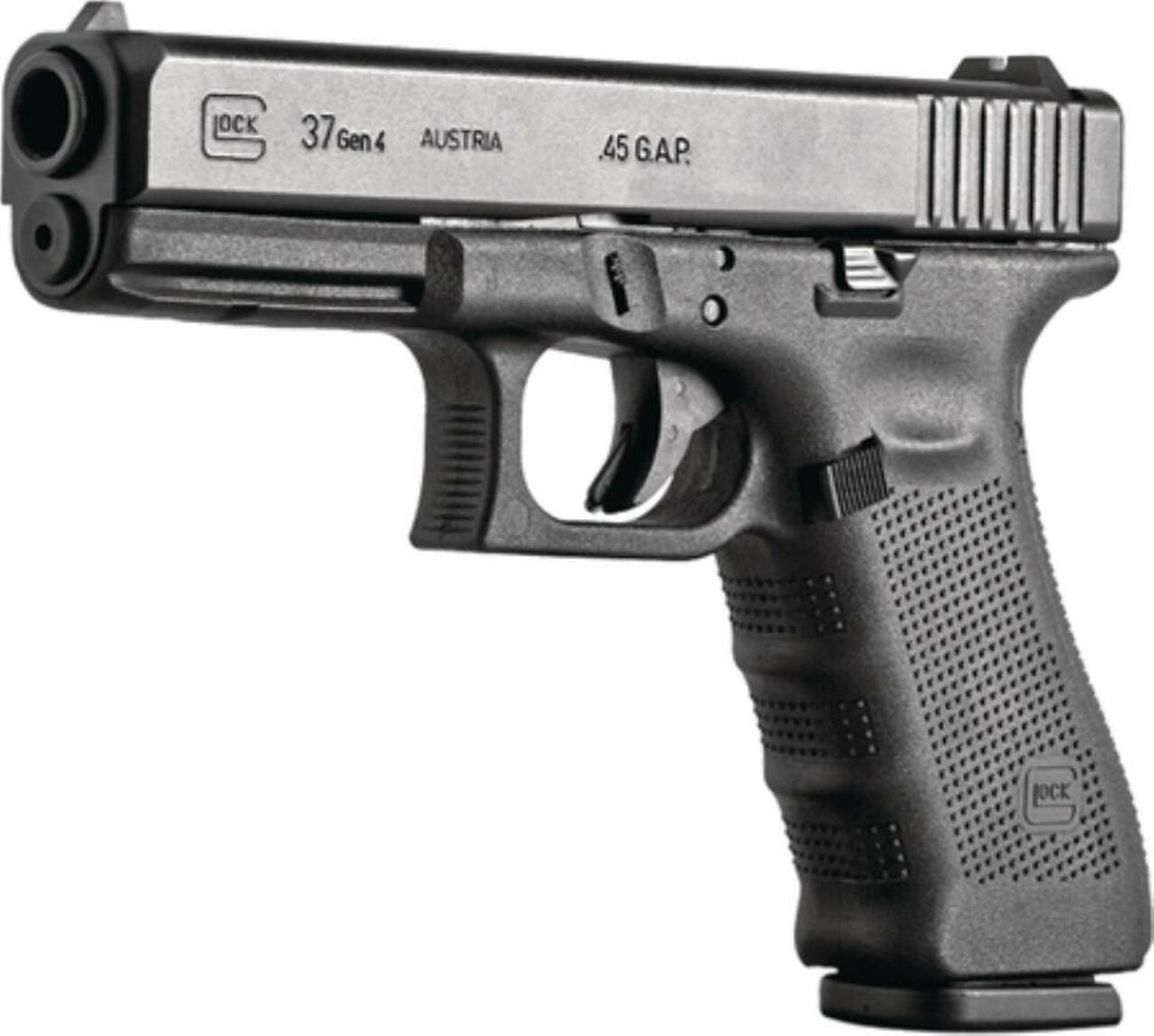 Glock G37 Gen4 .45 GAP 4.6″ Barrel Black Finish Fixed Sights Refurbished 8rd Mag