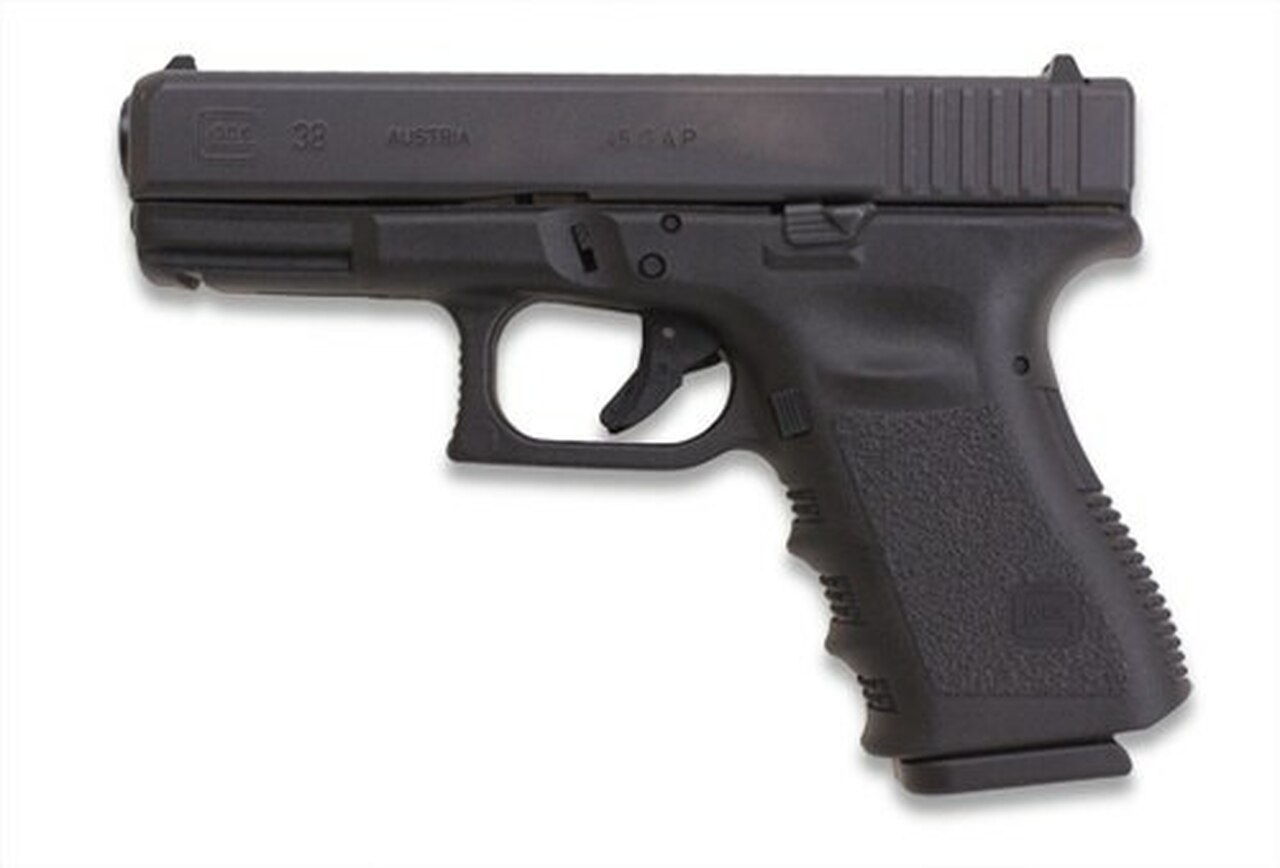 Glock G38 Standard 45 GAP 4.02″ Barrel, Fixed Sights Poly Grip/Frame Blac, 8rd