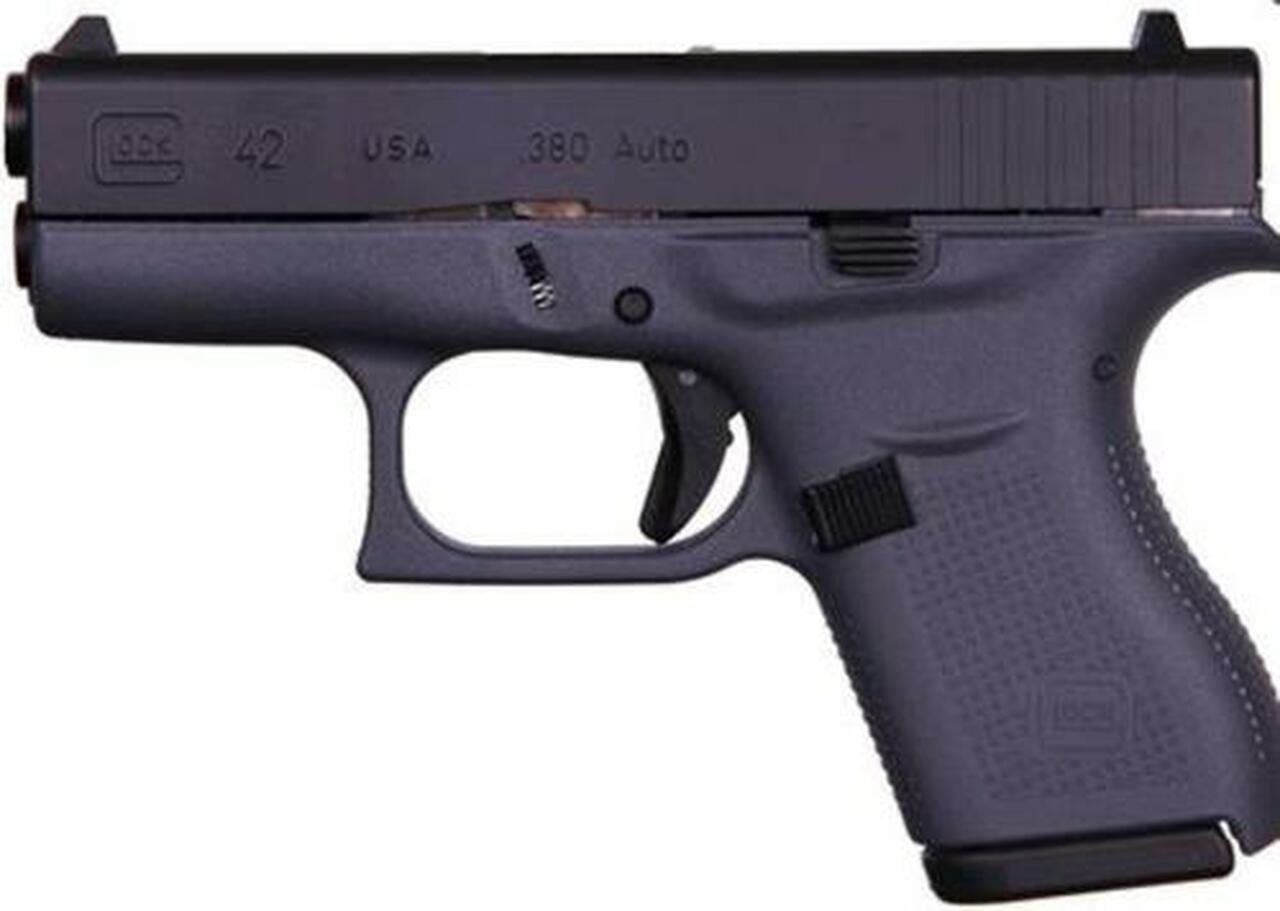 Glock G42 Gray .380ACP, 3.25″ Barrel Fixed Sights, Gray 6rd Mag
