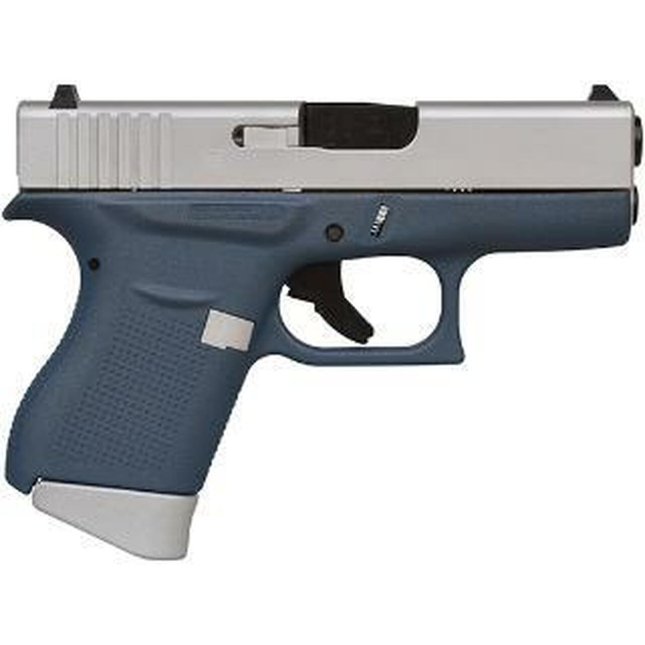 Glock G43 9mm, 3.39″, 6rd, Fixed Sights, Blue/Aluminum Finish