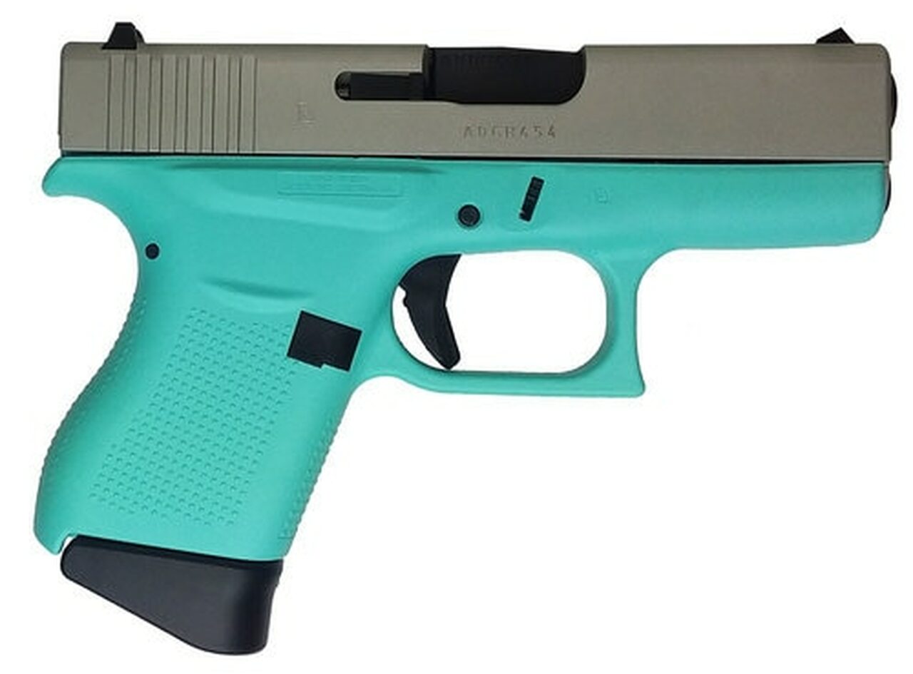 Glock G43, 9mm, 3.39″ Barrel, 6rd, Robin Egg Blue