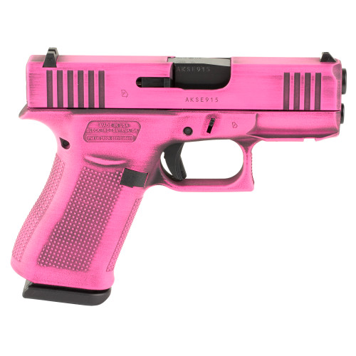 Glock G43X 9mm, 3.41″ Barrel, Bubble Gum Pink Cerakote, Fixed Sights, 10rd