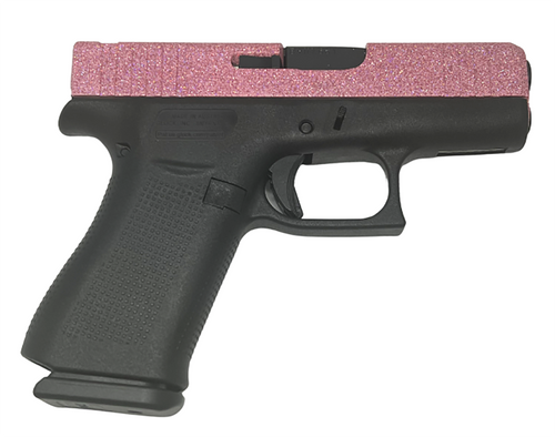 Glock G43x 9mm, 3.41″ Barrel, Glamour Pink Glitter Slide, Black Frame, 10rd