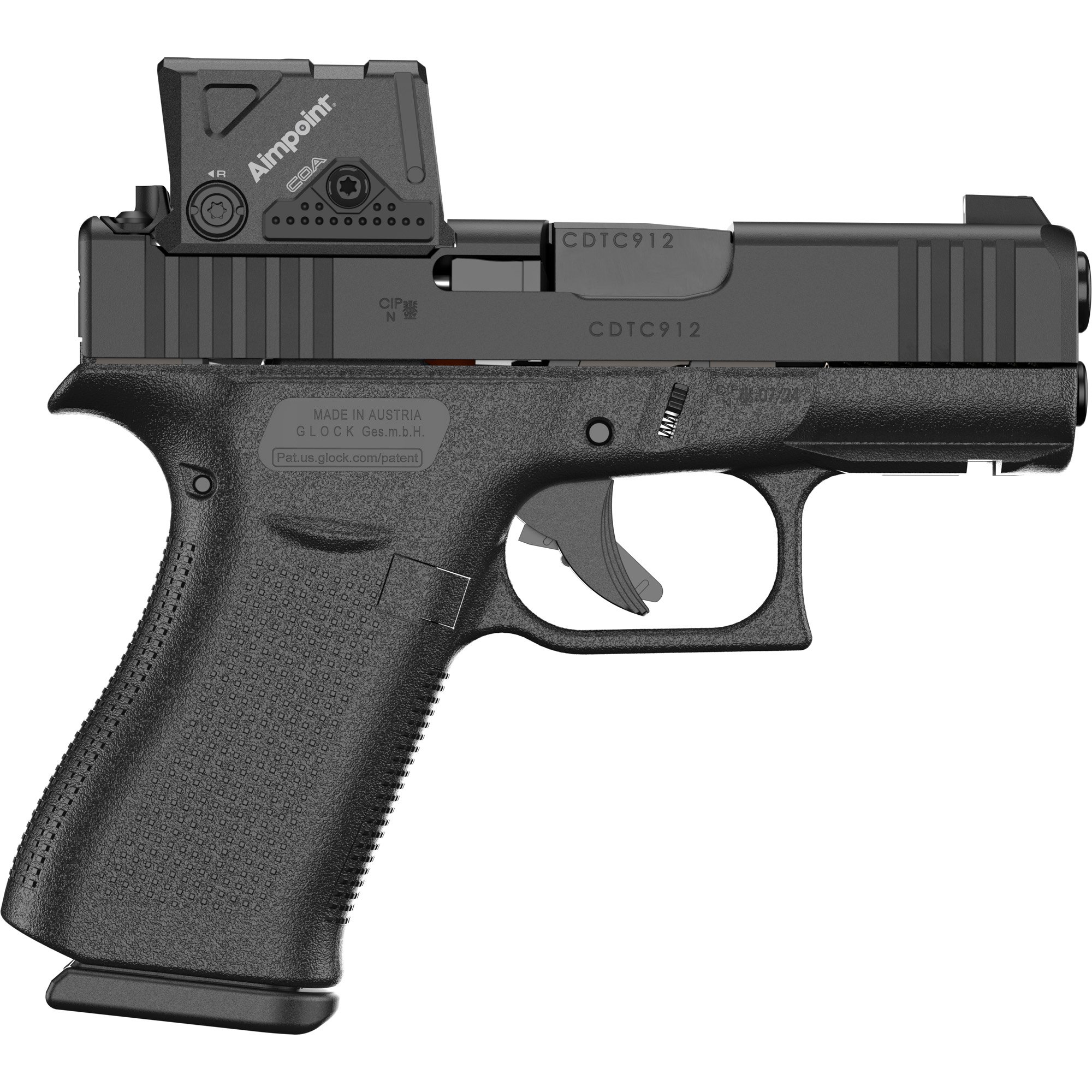 GLOCK G43X A-CUT  SEMI AUTO 9MM LUGER (9×19 PARA)   HANDGUNS  black