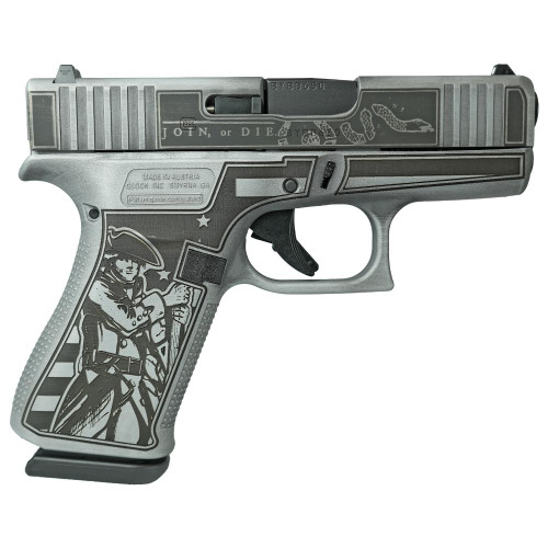 Glock G43x Custom 9mm, 3.41″ Barrel, “Liberty or Death”, 10rd