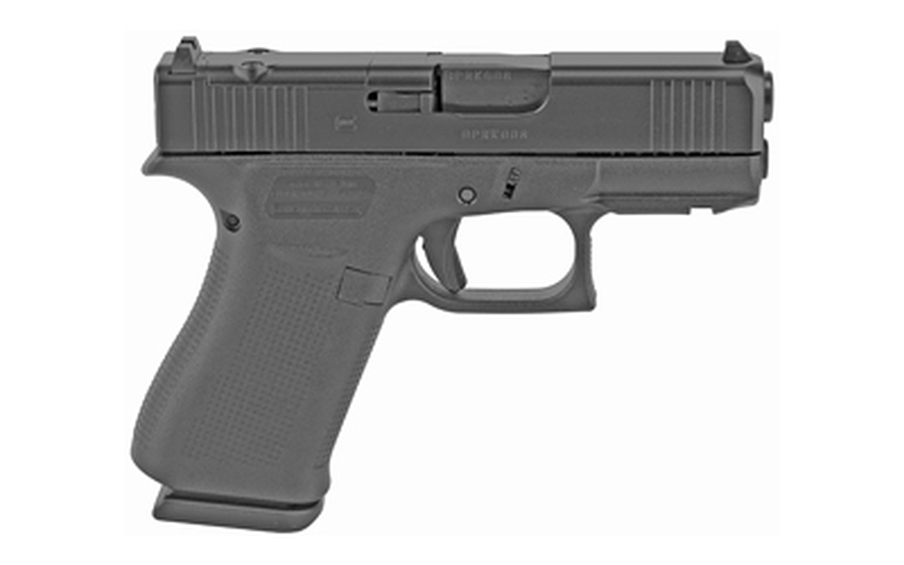 Glock G43X MOS 9mm, 3.41″ Barrel, Fixed Sights, Black, 10rd